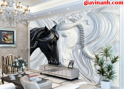 In giấy dán tường hình con ngựa