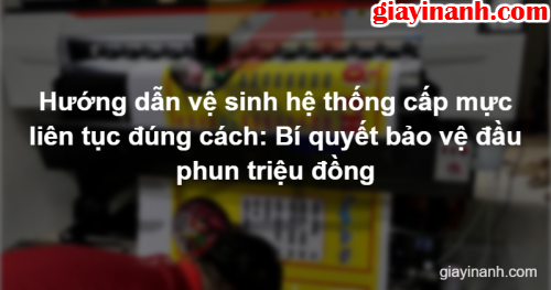 Hướng dẫn vệ sinh hệ thống cấp mực liên tục đúng cách: Bí quyết bảo vệ đầu phun triệu đồng